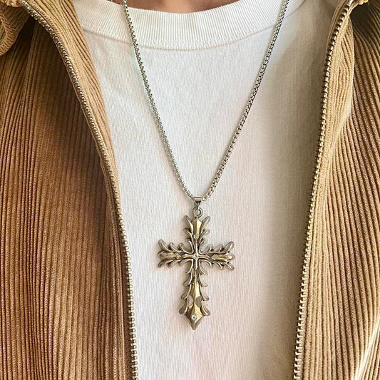 Silver Cross Pendant Necklace